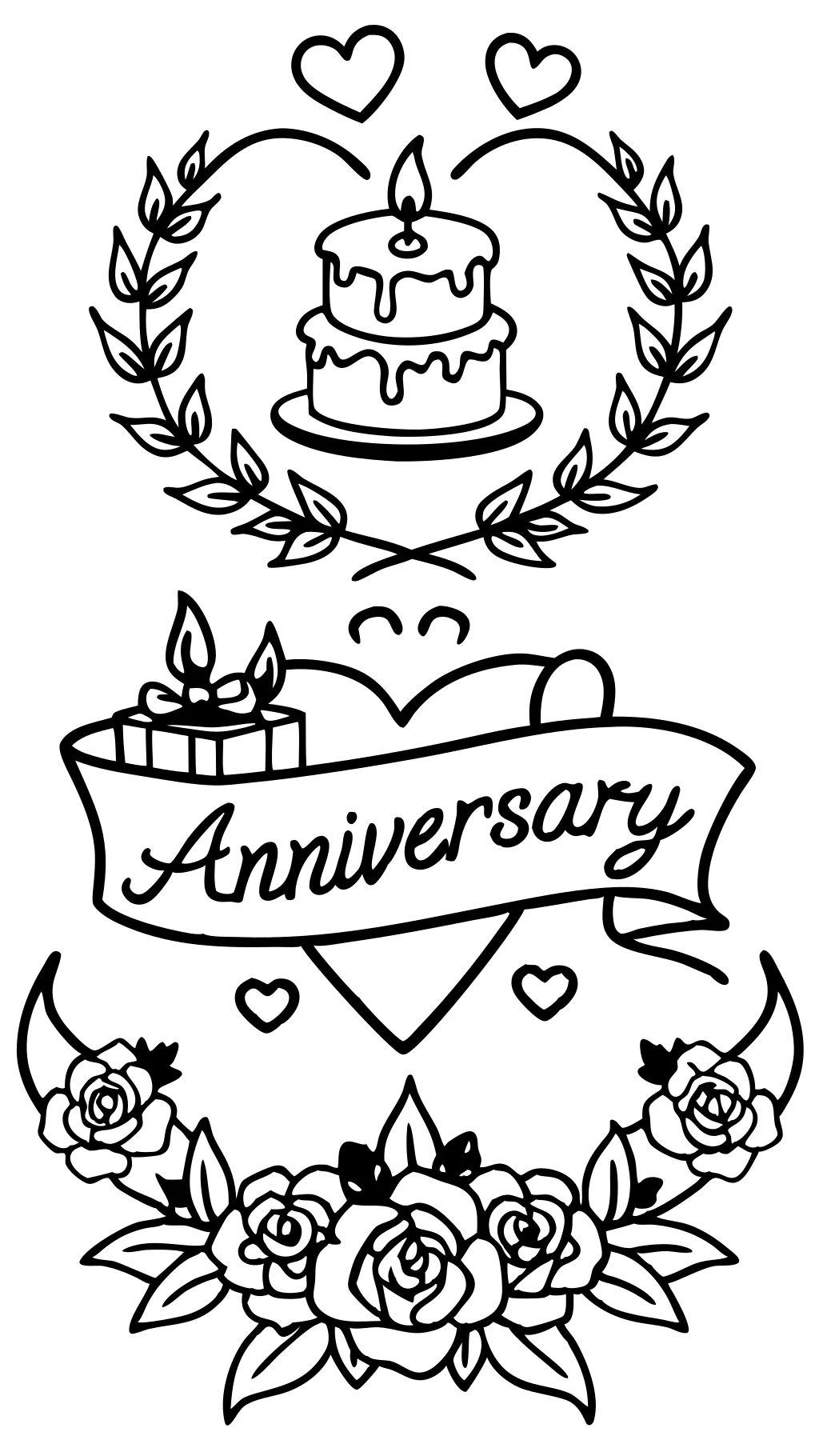 anniversary coloring pages